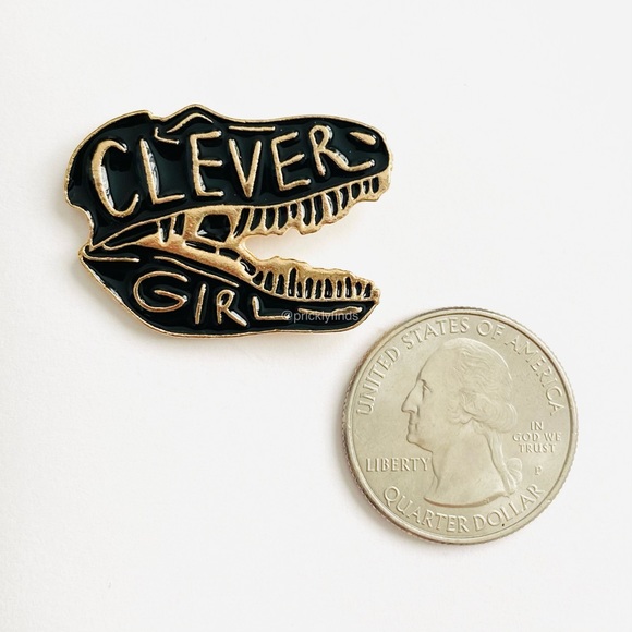 8/$40 Jurassic Park Clever Girl Raptor Enamel Pin - Picture 2 of 5